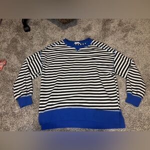 Blue and White Striped Women’s Sweater